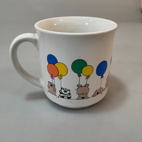 Sandra Boynton Balloons Bears Ceramic Mug 8 oz Vintage Recycled Paper Products - Picture 1 of 7